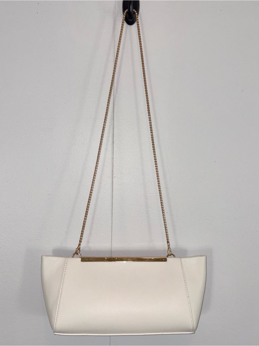 The Drop Harlei Framed Clutch White Gold Chain Shoulder Bag